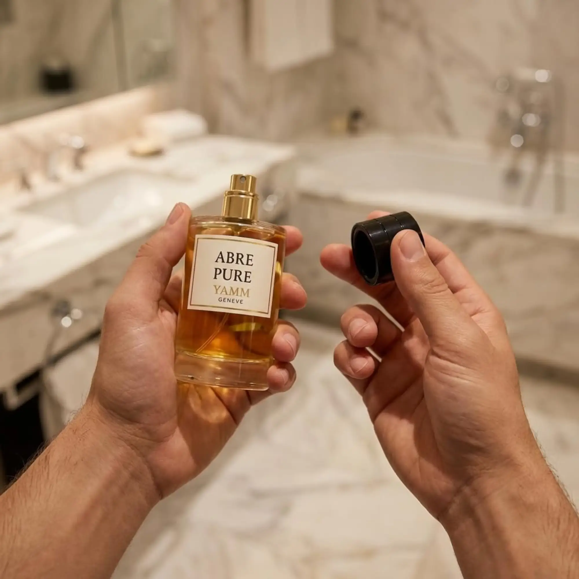 Abre Pure extrait de parfum mixte YAMM Genève inspiré de Erba Pura aux notes de tête Citron de Sicile, Orange, Bergamote de Calabre, cœur Fruits juteux et solaires et fond Musc blanc, Vanille de Madagascar, Ambre doré visuel 04