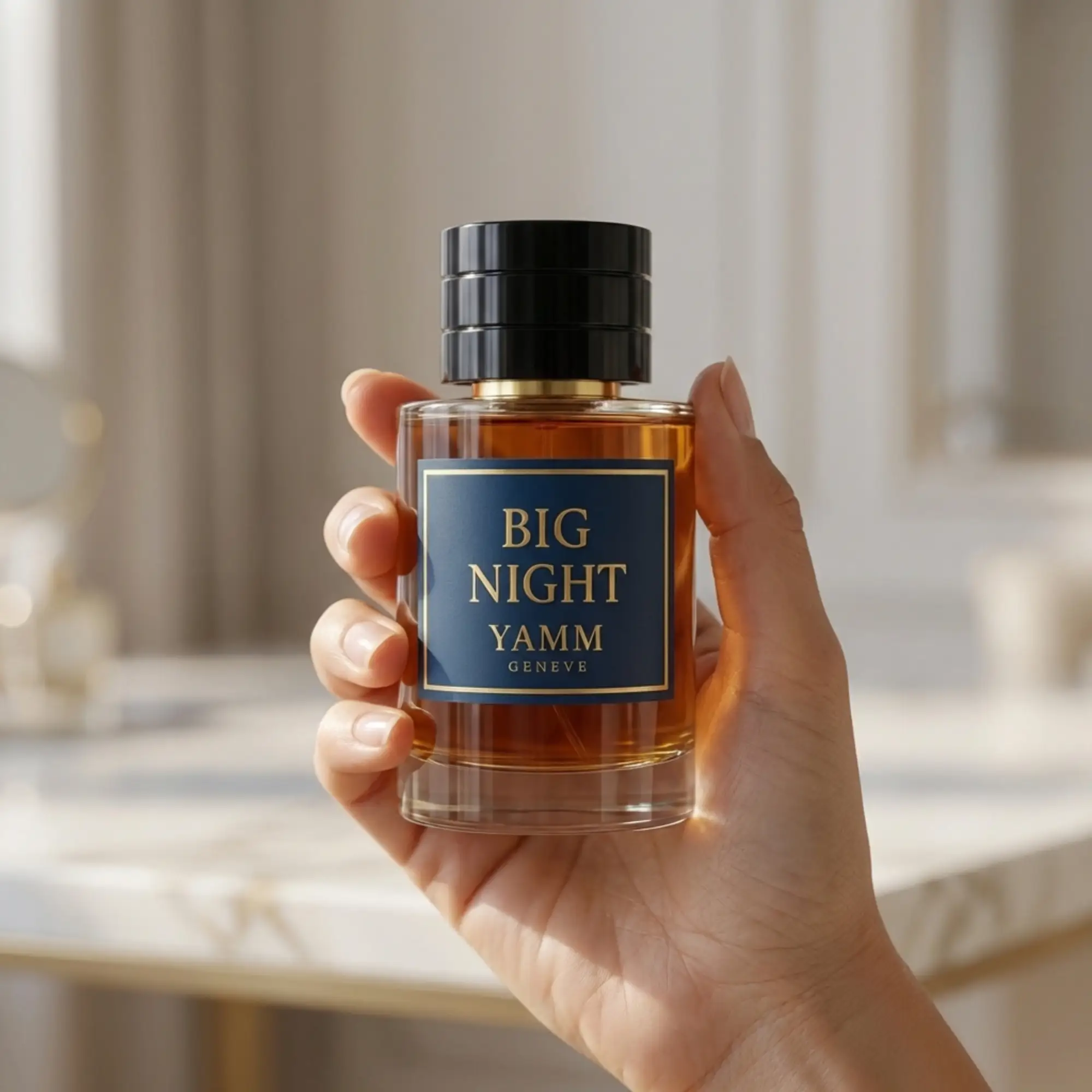 Big Night extrait de parfum mixte YAMM Genève inspiré de Grand Soir aux notes de tête Ciste d’Espagne, Orange, cœur Benjoin de Siam, Lavande et fond Ambre, Vanille, Fève de tonka, Musc, Cèdre visuel 03
