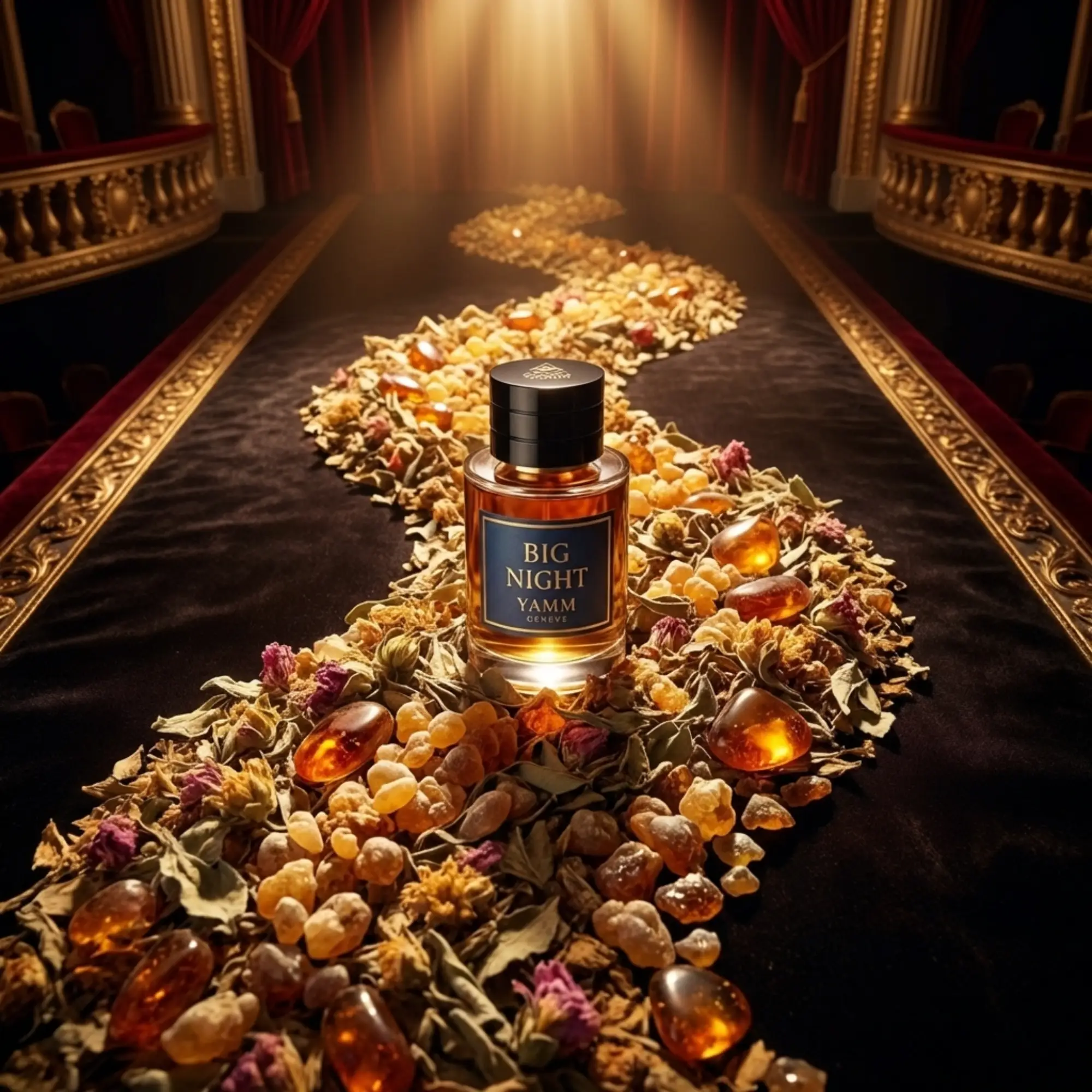 Big Night extrait de parfum mixte YAMM Genève inspiré de Grand Soir aux notes de tête Ciste d’Espagne, Orange, cœur Benjoin de Siam, Lavande et fond Ambre, Vanille, Fève de tonka, Musc, Cèdre visuel 08