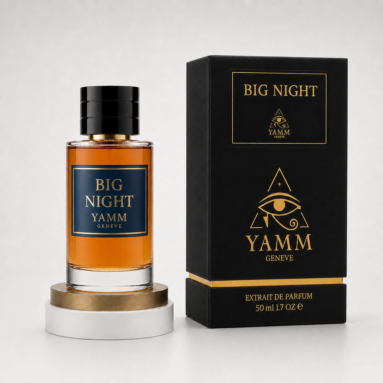 Big Night extrait de parfum mixte YAMM Genève inspiré de Grand Soir aux notes de tête Ciste d’Espagne, Orange, cœur Benjoin de Siam, Lavande et fond Ambre, Vanille, Fève de tonka, Musc, Cèdre visuel 02