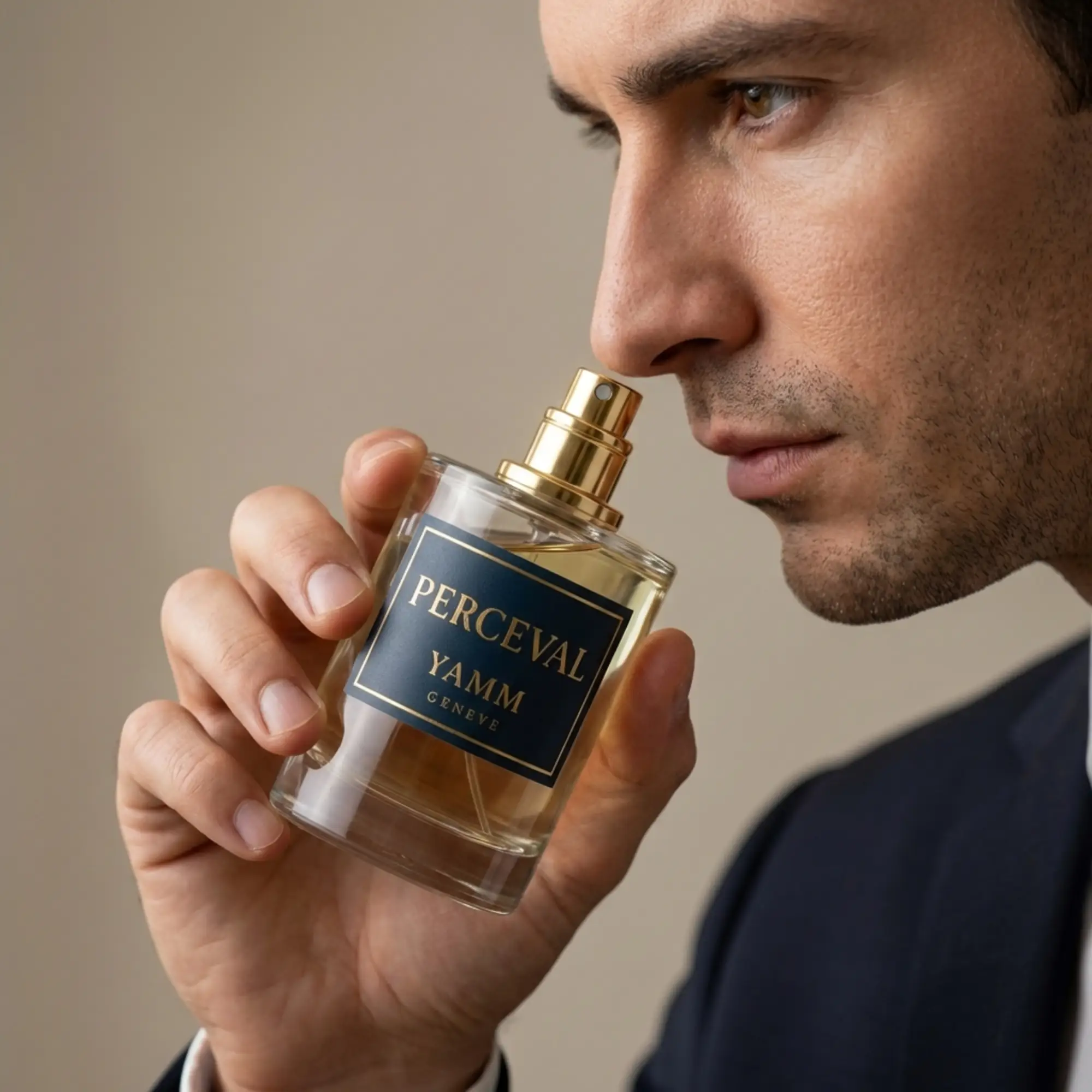 Perceval extrait de parfum homme YAMM Genève inspiré de Percival aux notes de tête Lavande, Mandarine, Bergamote, Géranium, cœur Hedione, Jasmin, Violette, Coriandre, Cannelle et fond Musc, Ambroxan, Amberwood, Clearwood, Sapin baumier visuel 05