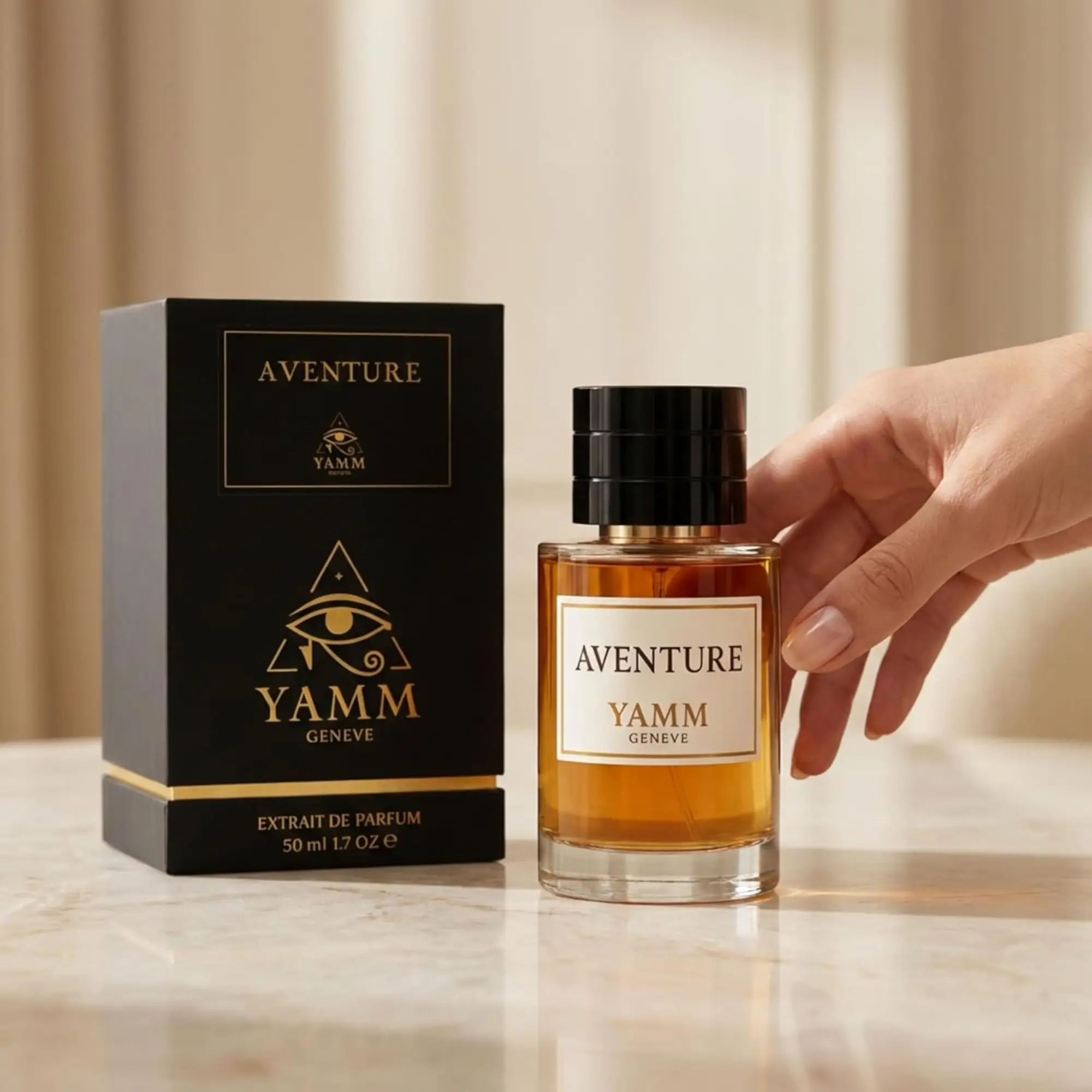 Aventure extrait de parfum homme YAMM Genève inspiré de Aventus aux notes de tête Ananas, Bergamote, Pomme, cœur Jasmin, Bouleau et fond Ambre gris, Musc visuel 03