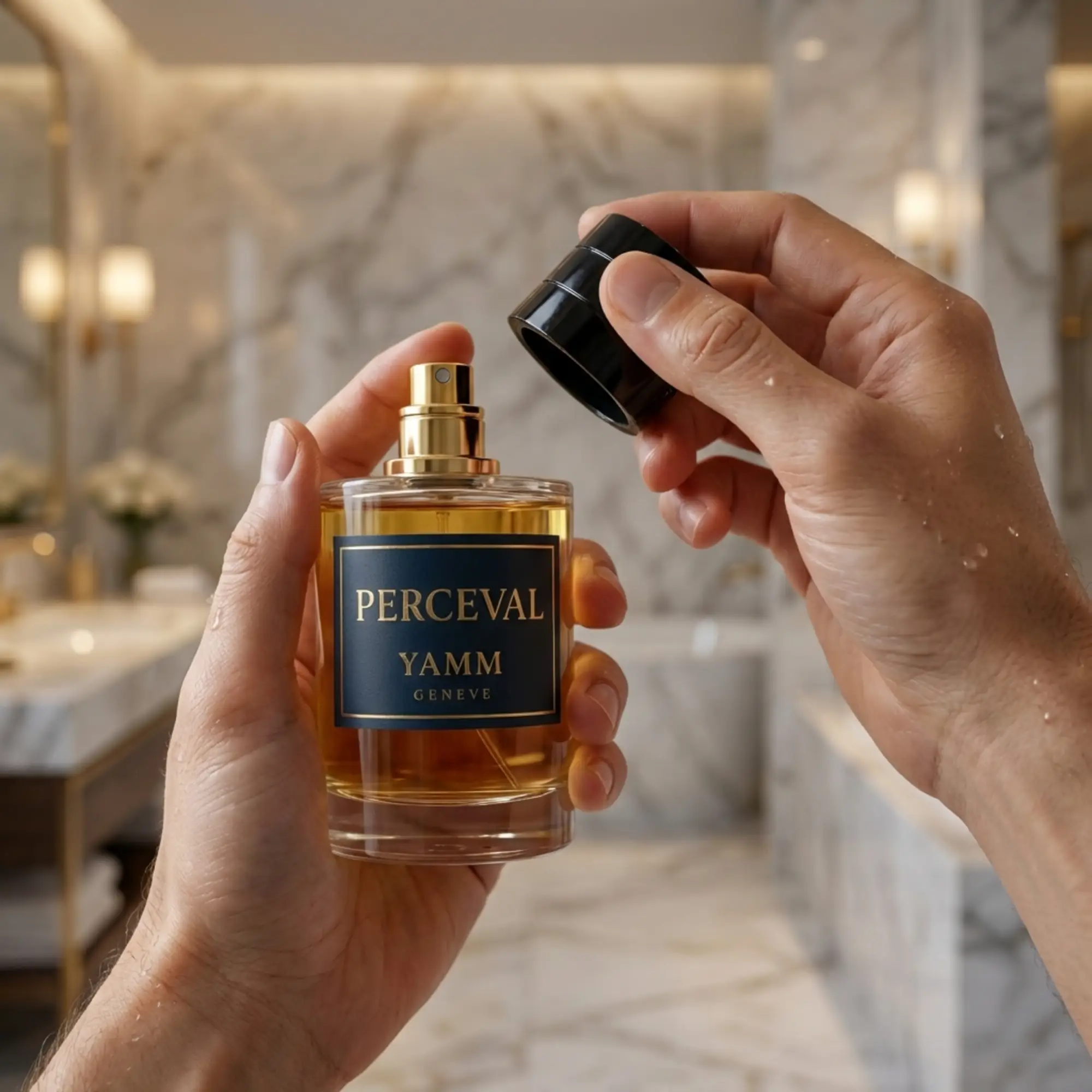 Perceval extrait de parfum homme YAMM Genève inspiré de Percival aux notes de tête Lavande, Mandarine, Bergamote, Géranium, cœur Hedione, Jasmin, Violette, Coriandre, Cannelle et fond Musc, Ambroxan, Amberwood, Clearwood, Sapin baumier visuel 04