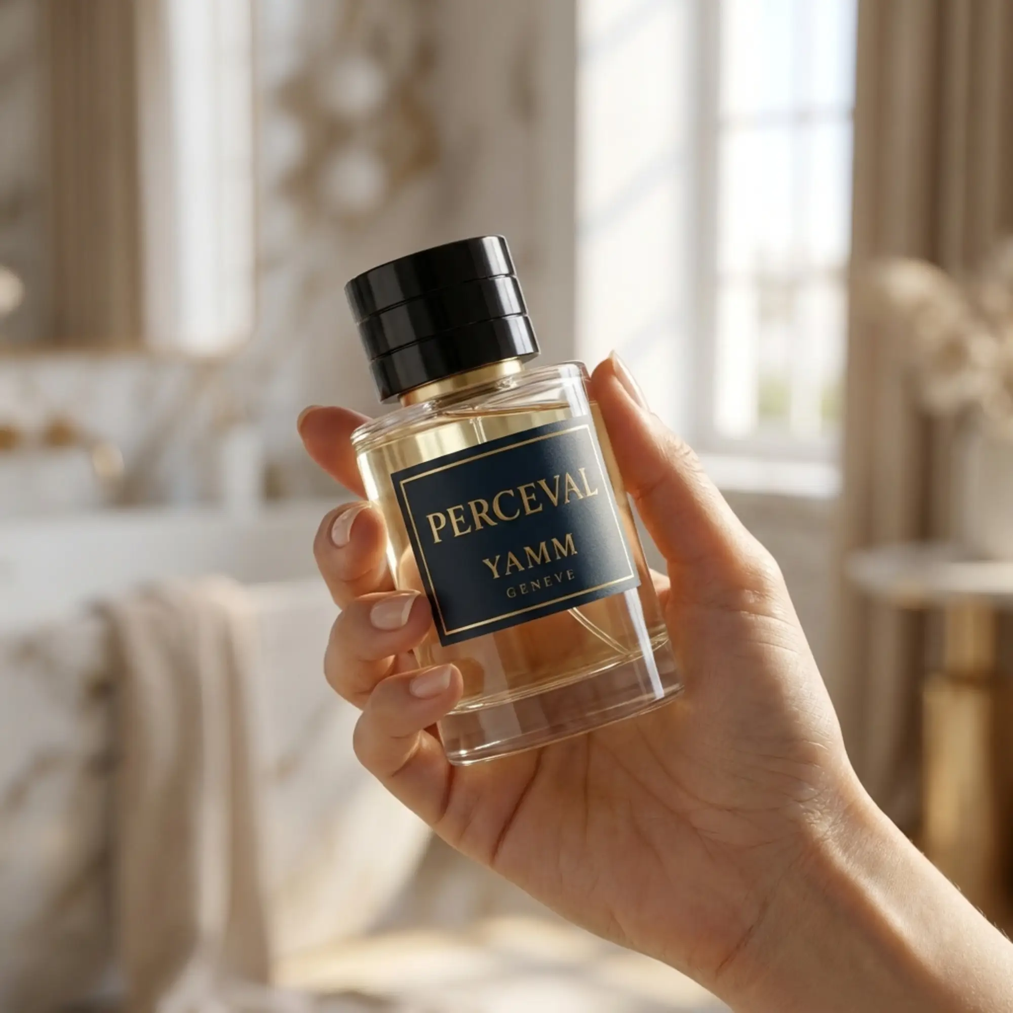 Perceval extrait de parfum homme YAMM Genève inspiré de Percival aux notes de tête Lavande, Mandarine, Bergamote, Géranium, cœur Hedione, Jasmin, Violette, Coriandre, Cannelle et fond Musc, Ambroxan, Amberwood, Clearwood, Sapin baumier visuel 03