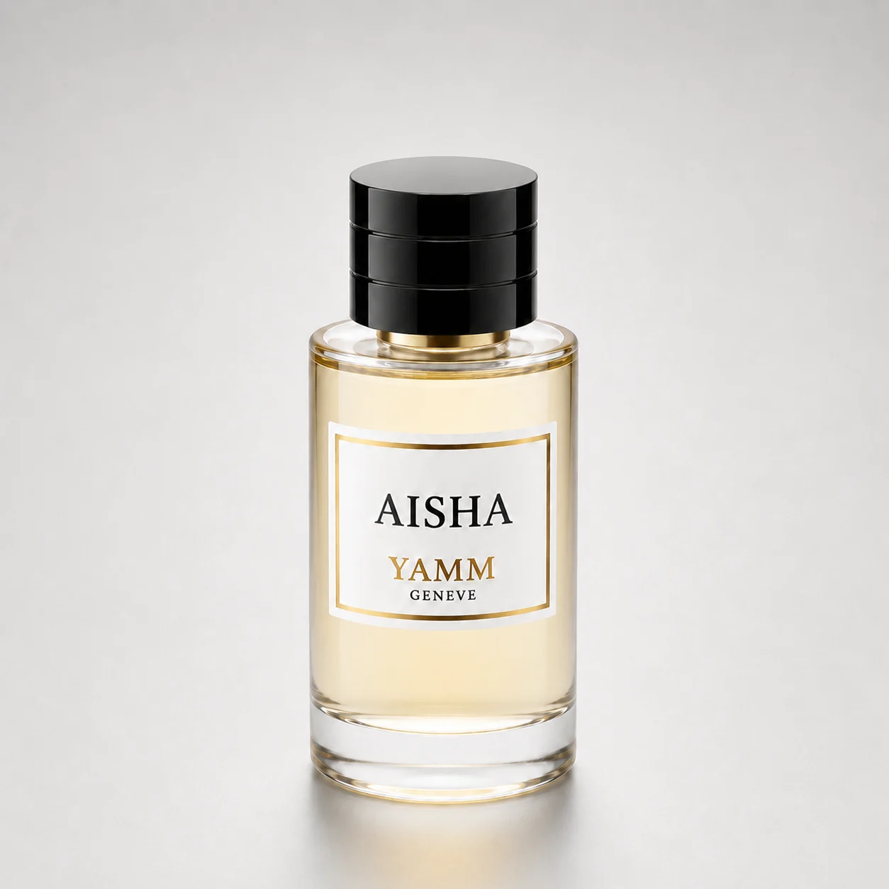 Aisha - Extrait de parfum mixte - YAMM Genève - Inspiré de Magic - Visuel 01 Aisha extrait de parfum mixte YAMM Genève inspiré de Magic aux notes de tête Accord ozoné, Accord salin, cœur Rose de Turquie, Praliné délicat et fond Vanille onctueuse, Amber Xtreme, Patchouli visuel 01