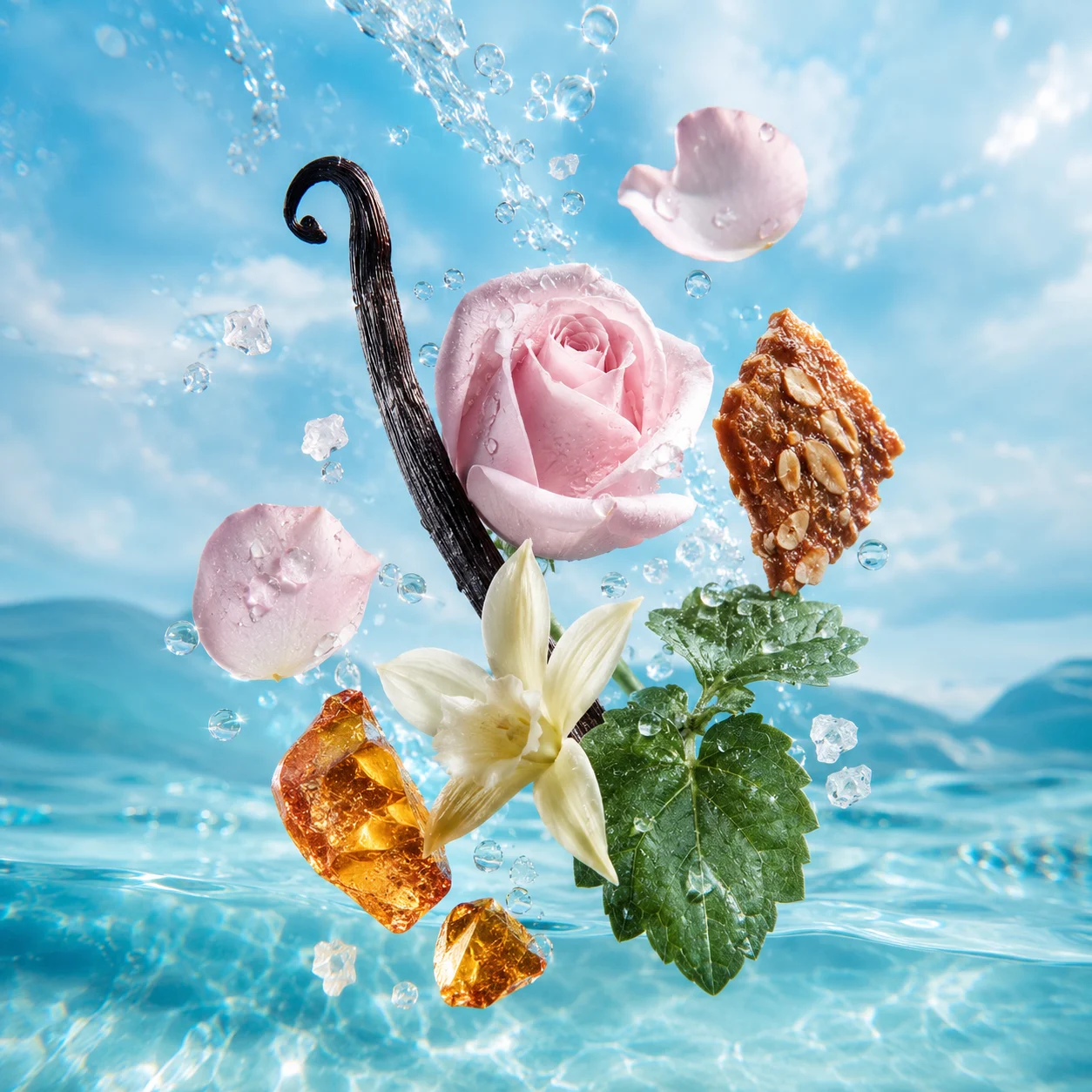 Aisha extrait de parfum mixte YAMM Genève inspiré de Magic aux notes de tête Accord ozoné, Accord salin, cœur Rose de Turquie, Praliné délicat et fond Vanille onctueuse, Amber Xtreme, Patchouli visuel 02