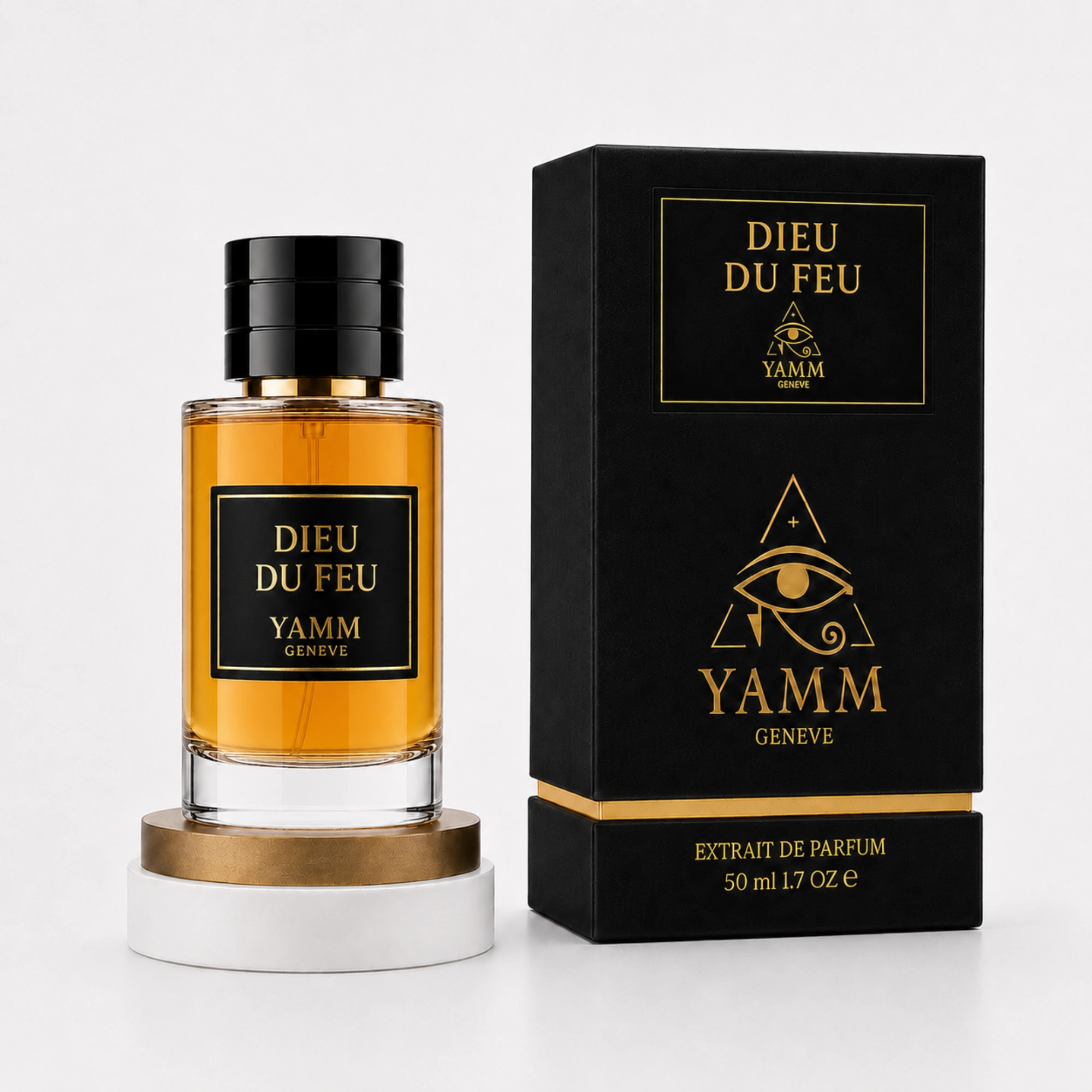 Dieu Du Feu extrait de parfum mixte YAMM Genève inspiré de God of Fire aux notes de tête Mangue, Gingembre, Citron, Fruits rouges, cœur Coumarine, Jasmin, Cèdre et fond Musc, Oud, Ambre, Cypriol visuel 02