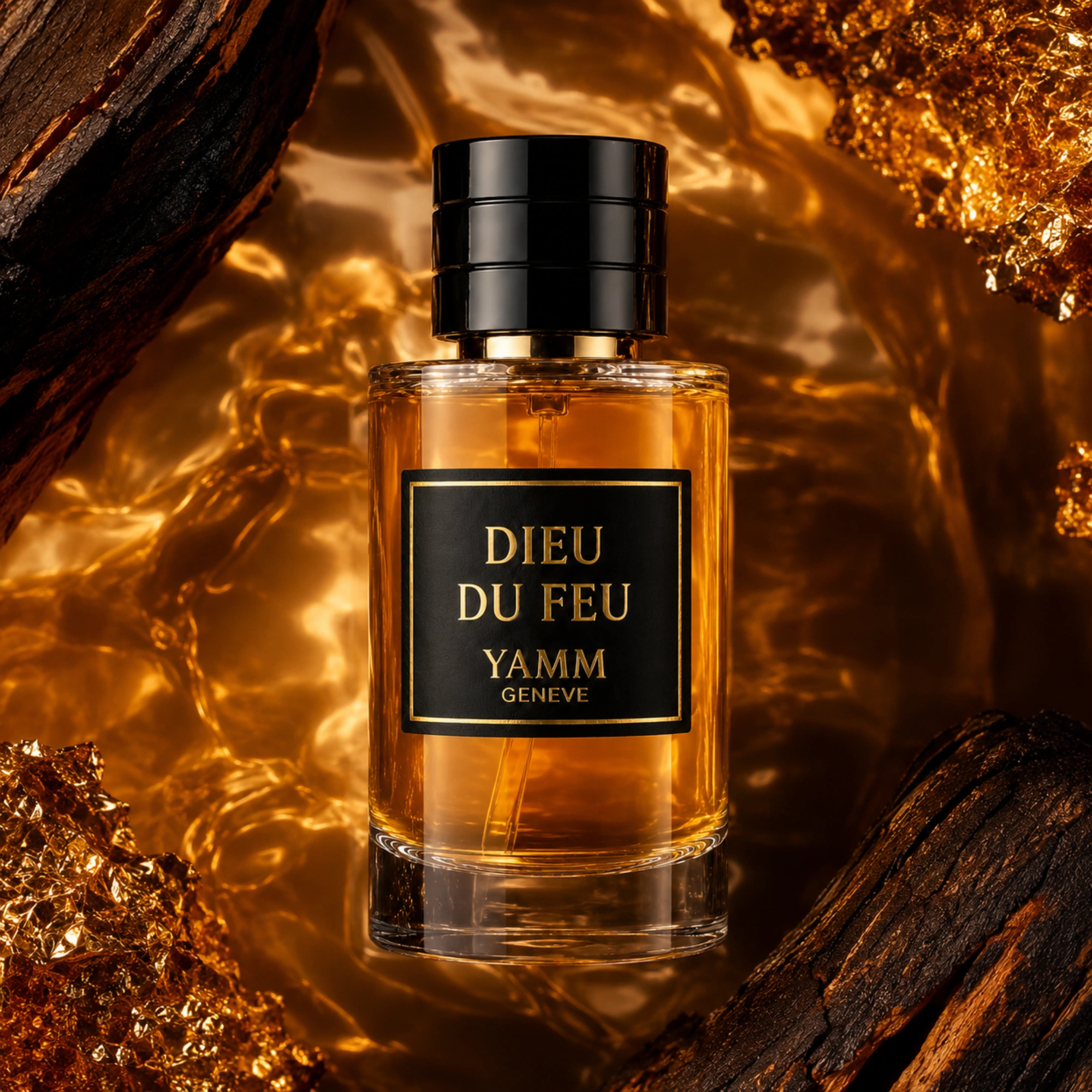 Dieu Du Feu extrait de parfum mixte YAMM Genève inspiré de God of Fire aux notes de tête Mangue, Gingembre, Citron, Fruits rouges, cœur Coumarine, Jasmin, Cèdre et fond Musc, Oud, Ambre, Cypriol visuel 07