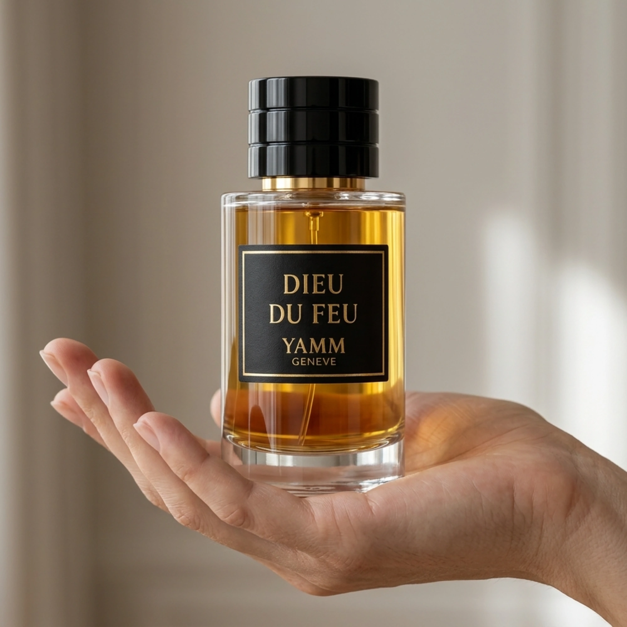 Dieu Du Feu extrait de parfum mixte YAMM Genève inspiré de God of Fire aux notes de tête Mangue, Gingembre, Citron, Fruits rouges, cœur Coumarine, Jasmin, Cèdre et fond Musc, Oud, Ambre, Cypriol visuel 03