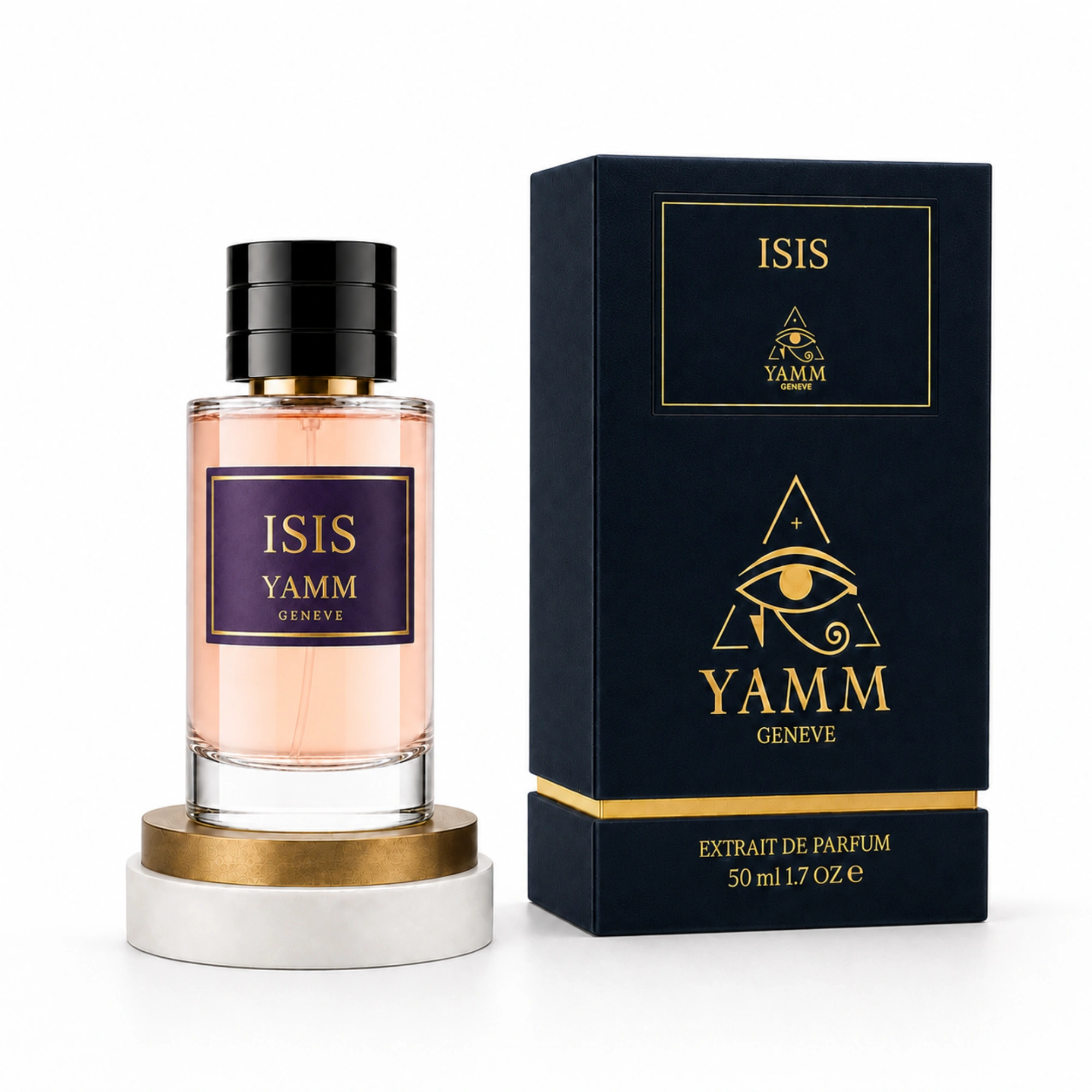 Isis extrait de parfum femme YAMM Genève inspiré de Si aux notes de tête Bourgeon de cassis, cœur Rose de Mai, Freesia et fond Vanille, Patchouli, Notes boisées, Ambroxan visuel 02