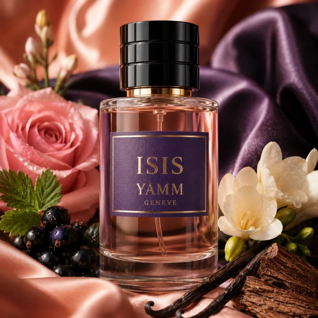 Isis extrait de parfum femme YAMM Genève inspiré de Si aux notes de tête Bourgeon de cassis, cœur Rose de Mai, Freesia et fond Vanille, Patchouli, Notes boisées, Ambroxan visuel 01