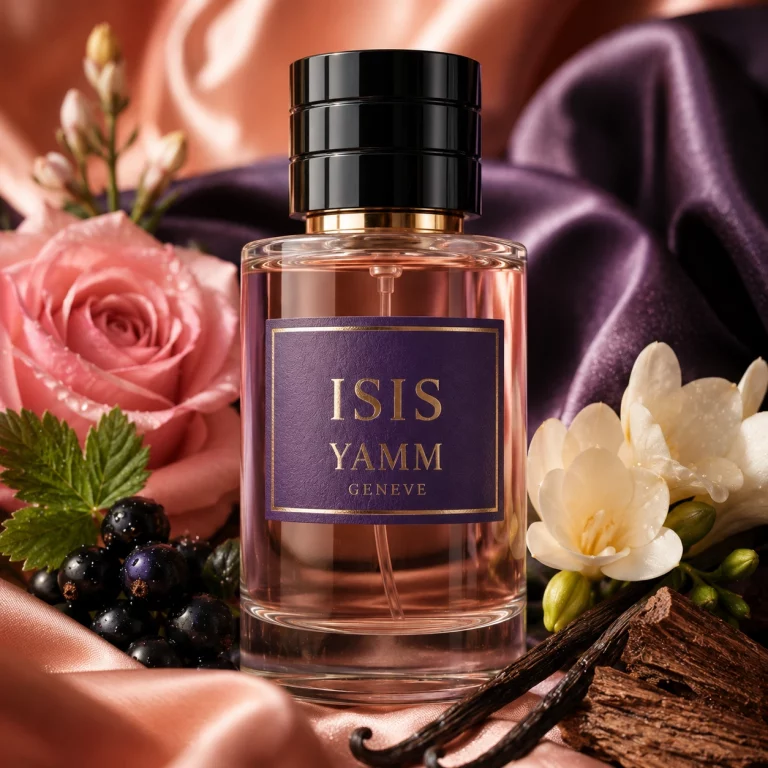 Isis extrait de parfum femme YAMM Genève inspiré de Si aux notes de tête Bourgeon de cassis, cœur Rose de Mai, Freesia et fond Vanille, Patchouli, Notes boisées, Ambroxan visuel 01