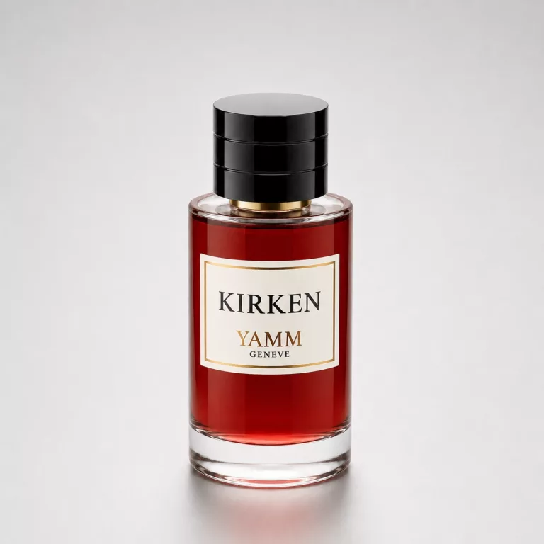 Kirken extrait de parfum mixte YAMM Genève inspiré de Kirke aux notes de tête Fruit de la passion, Pêche, Poire, Framboise, Cassis, Accord sable solaire, cœur Muguet blanc et fond Musc, Bois de santal, Vanille, Patchouli, Héliotrope visuel 01