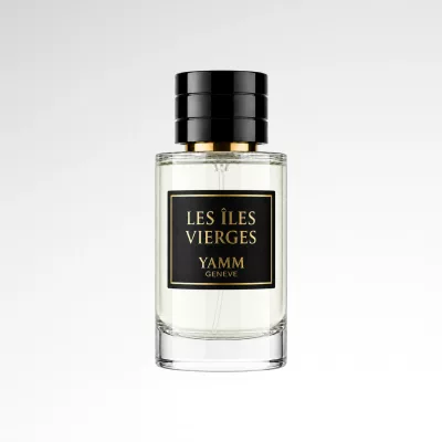 Les Îles Vierges extrait de parfum mixte YAMM Genève inspiré de Virgin Island aux notes de tête Noix de coco crémeuse, Citron vert, Bergamote blanche, Mandarine de Sicile, cœur Gingembre, Ylang-ylang, Jasmin d’Inde, Hibiscus et fond Rhum blanc, Canne à sucre, Musc visuel 01