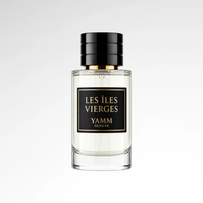 Flacon Les Îles Vierges — illustration de la famille olfactive Solaire · Maison YAMM Genève