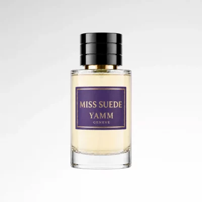 Miss Suede extrait de parfum femme YAMM Genève inspiré de White Suede aux notes de tête Thym, Thé, cœur Muguet, Safran, Rose et fond Daim, Musc, Bois de santal, Résine oliban, Ambre visuel 01