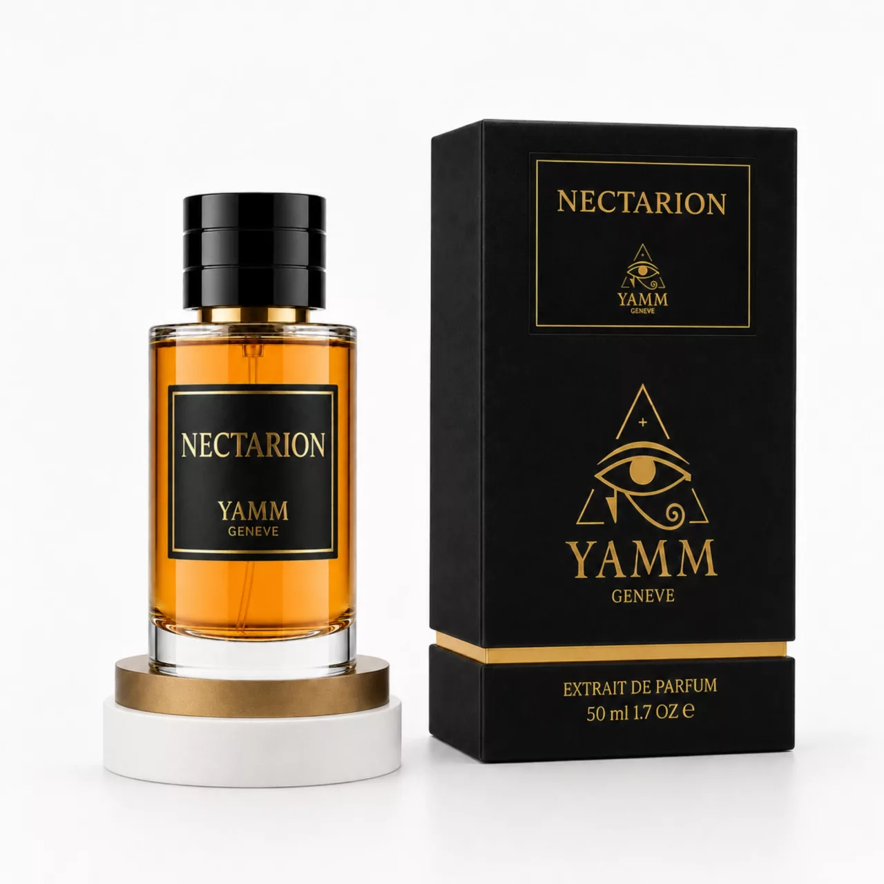 Nectarion extrait de parfum mixte YAMM Genève inspiré de Angel's Share aux notes de tête Cognac, cœur Cannelle, Fève de tonka, Chêne, Hedione et fond Vanille, Praliné, Bois de santal, Amande caramélisée visuel 02