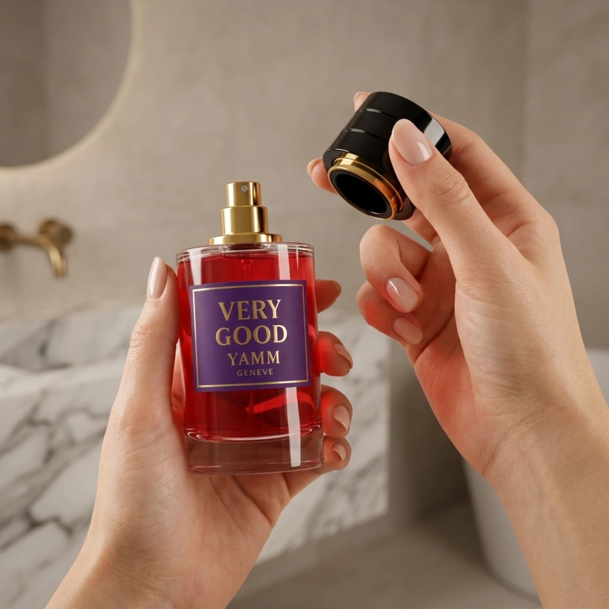 Very Good extrait de parfum femme YAMM Genève inspiré de Very Good Girl aux notes de tête Litchi, Groseille à grappes, cœur Rose et fond Vanille, Vétiver visuel 03