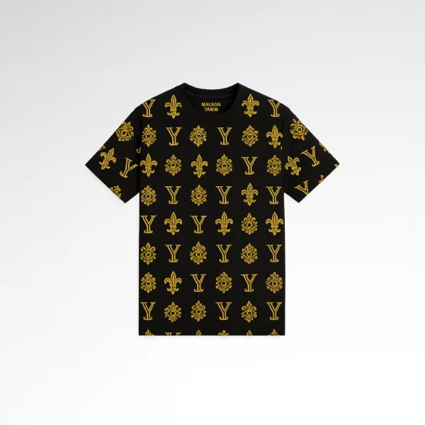 T-shirt Royal Vision YAMM noir et or face avant