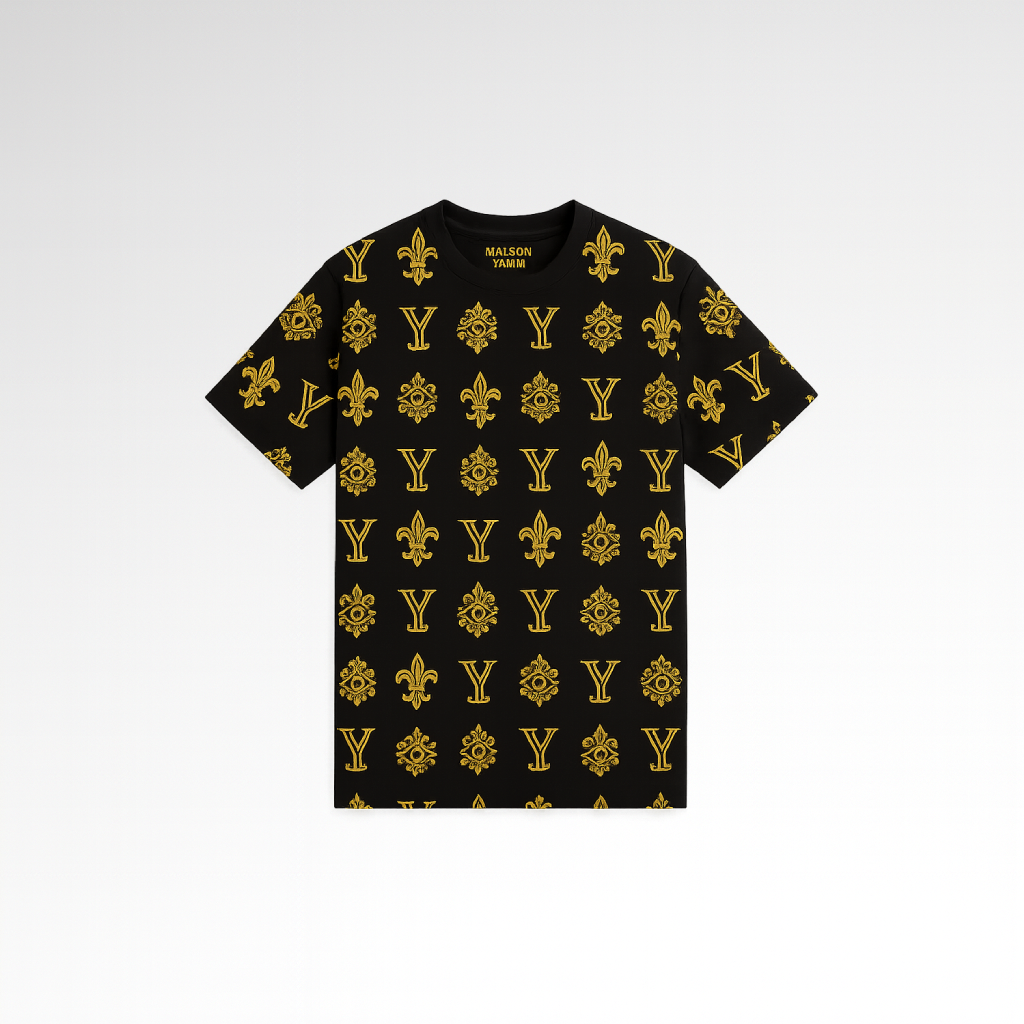 T-shirt Royal Vision YAMM noir et or face avant