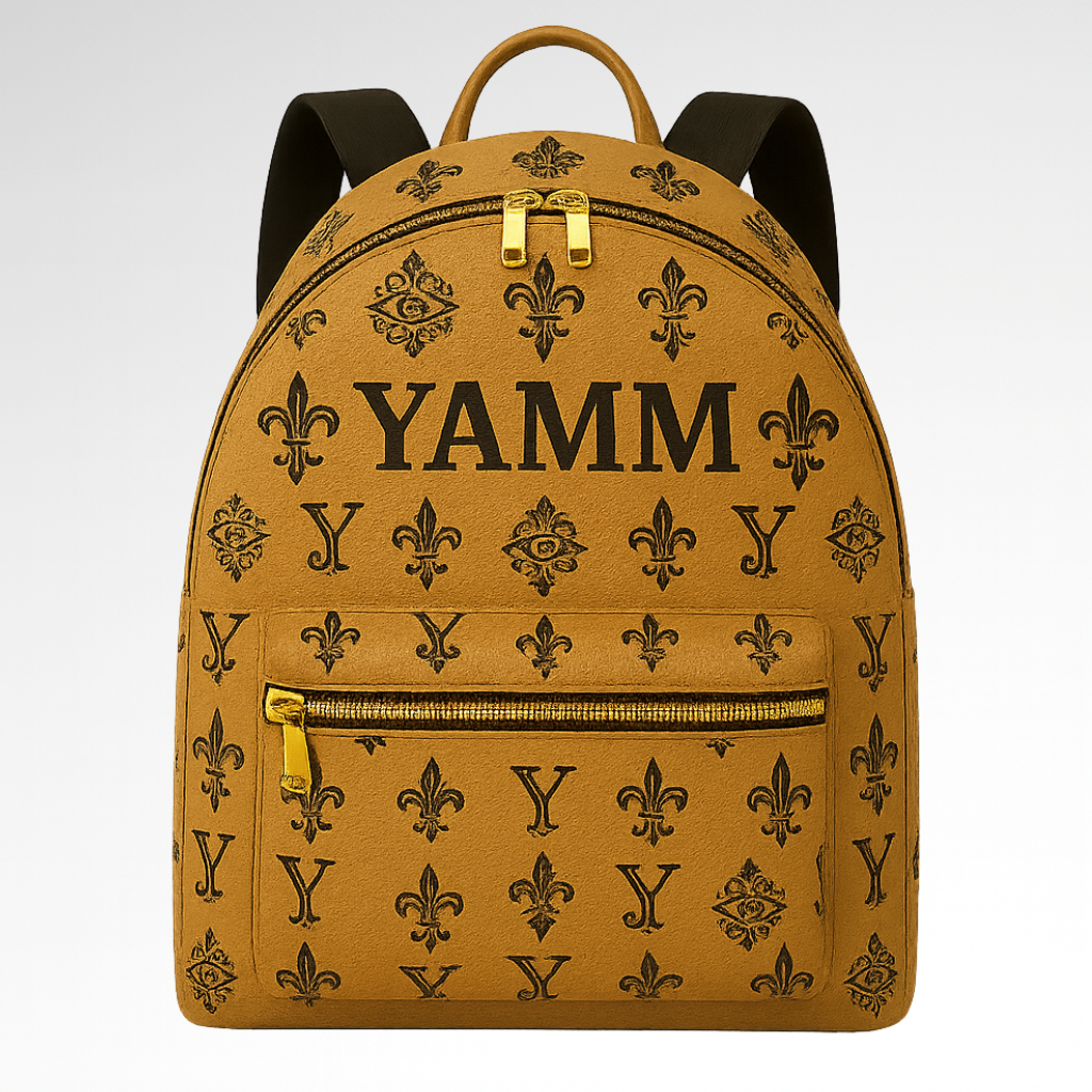 sac à dos luxe YAMM beige noir face avant