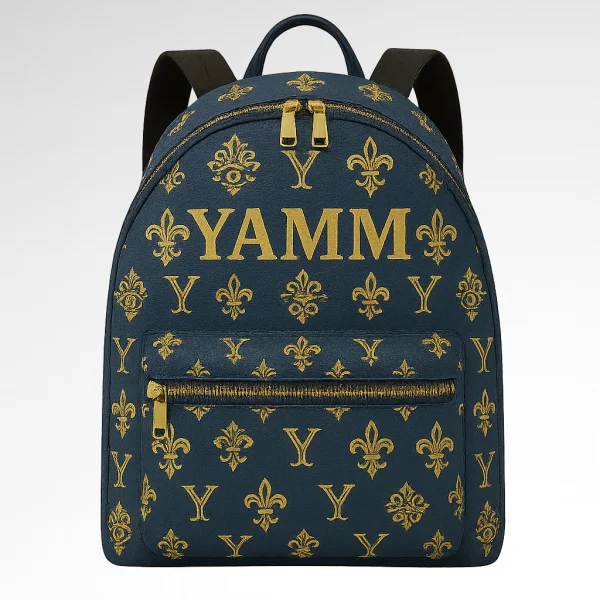 sac à dos luxe YAMM bleu or face avant