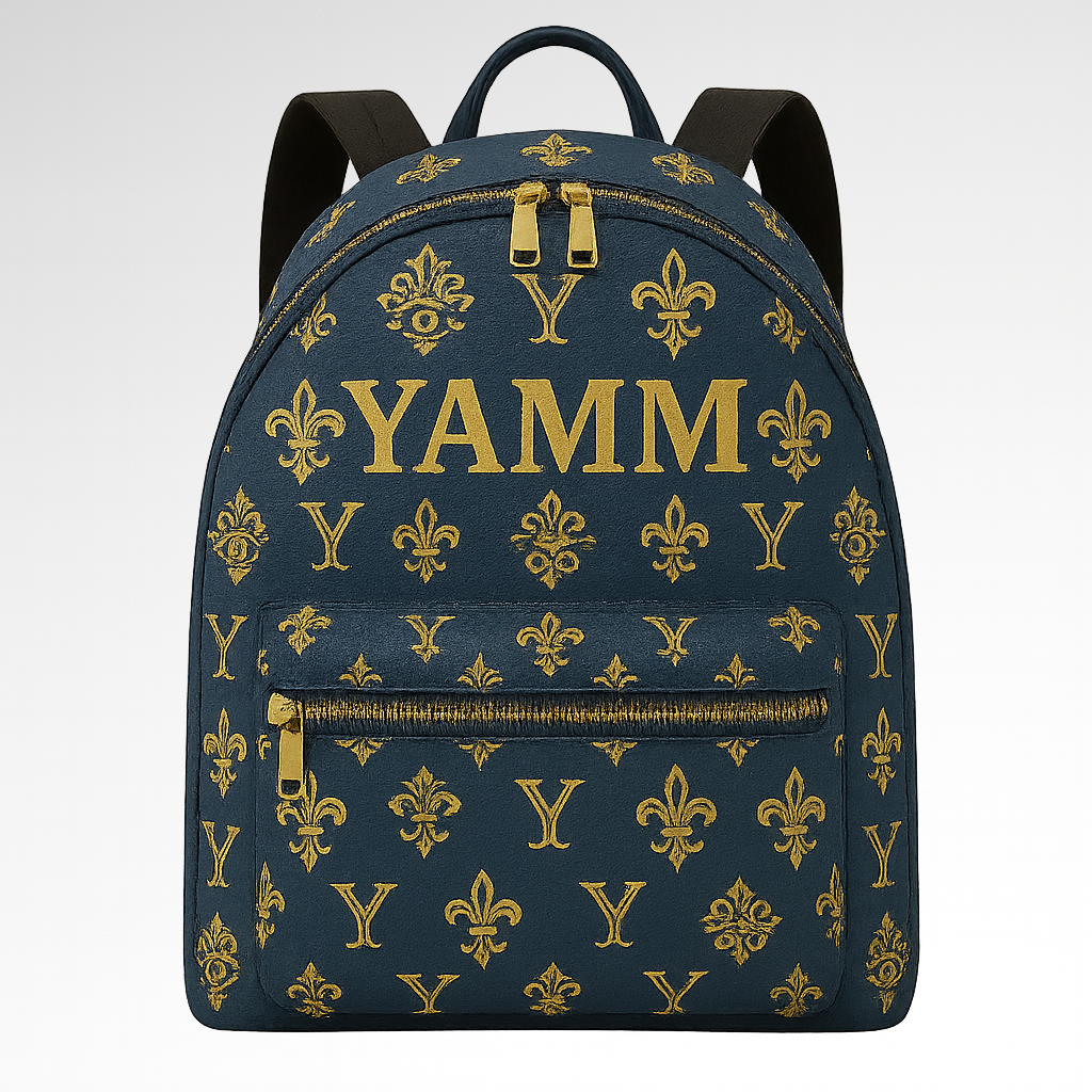 sac à dos luxe YAMM bleu or face avant