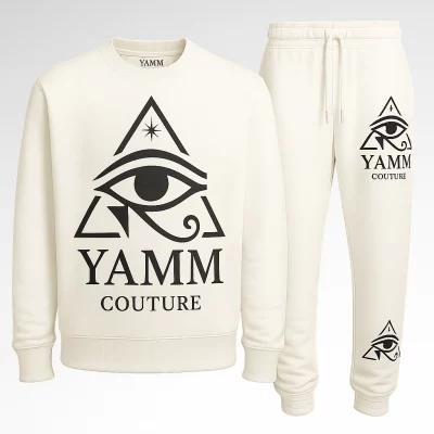 Survêtement blanc et noir YAMM face avant