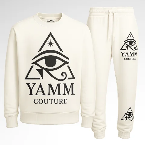 Survêtement blanc et noir YAMM face avant