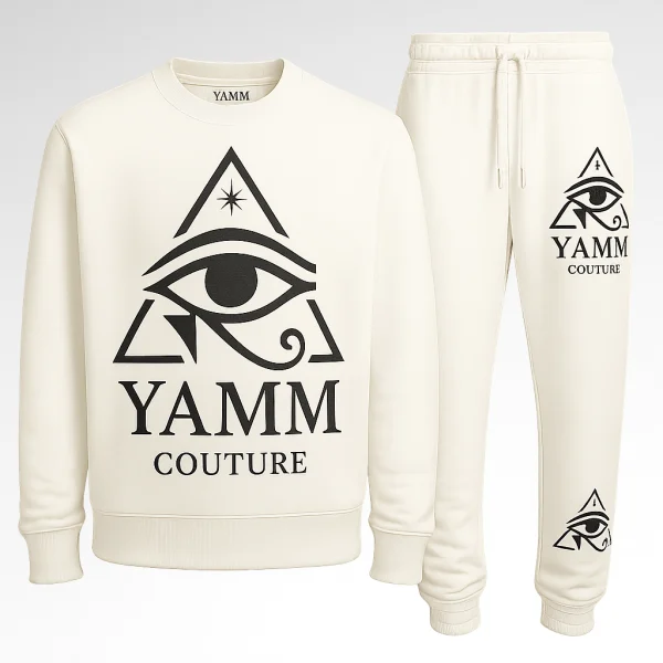 Survêtement blanc et noir YAMM face avant