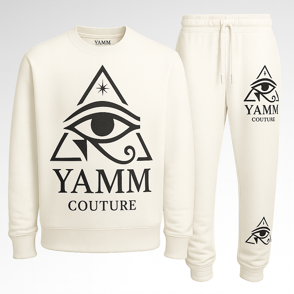 Survêtement blanc et noir YAMM face avant
