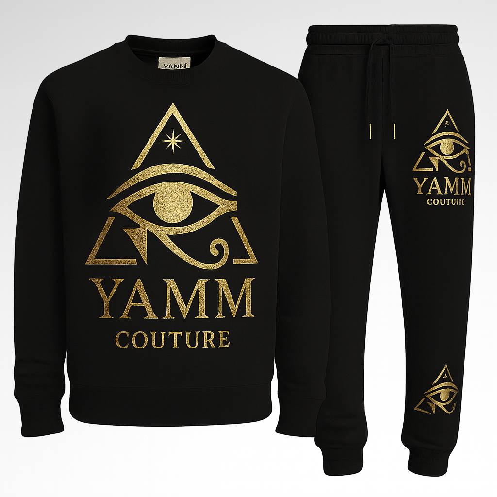 Survêtement noir et or YAMM face avant