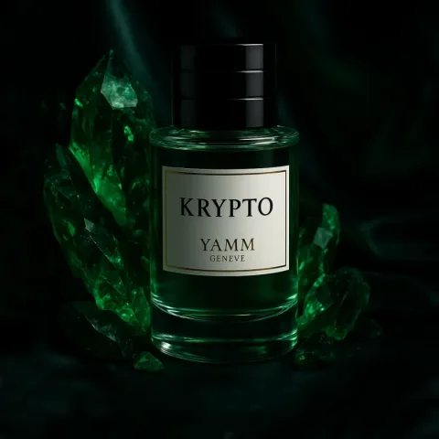 Krypto extrait de parfum mixte YAMM Genève inspiré de Kryptonite aux notes de tête Fève tonka, Aldéhydes, cœur Cèdre, Jasmin sambac, Iris et fond Amande, Bois de santal blanc visuel 01