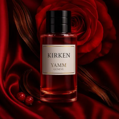 Kirken extrait de parfum mixte YAMM Genève inspiré de Kirke aux notes de tête Fruit de la passion, Pêche, Poire, Framboise, Cassis, Accord sable solaire, cœur Muguet blanc et fond Musc, Bois de santal, Vanille, Patchouli, Héliotrope visuel 01
