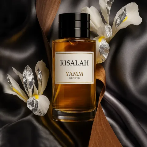 Risalah extrait de parfum mixte YAMM Genève inspiré de Resala aux notes de tête Fève tonka, cœur Caramel fondant et fond Vanille de Madagascar, Notes orientales visuel 01