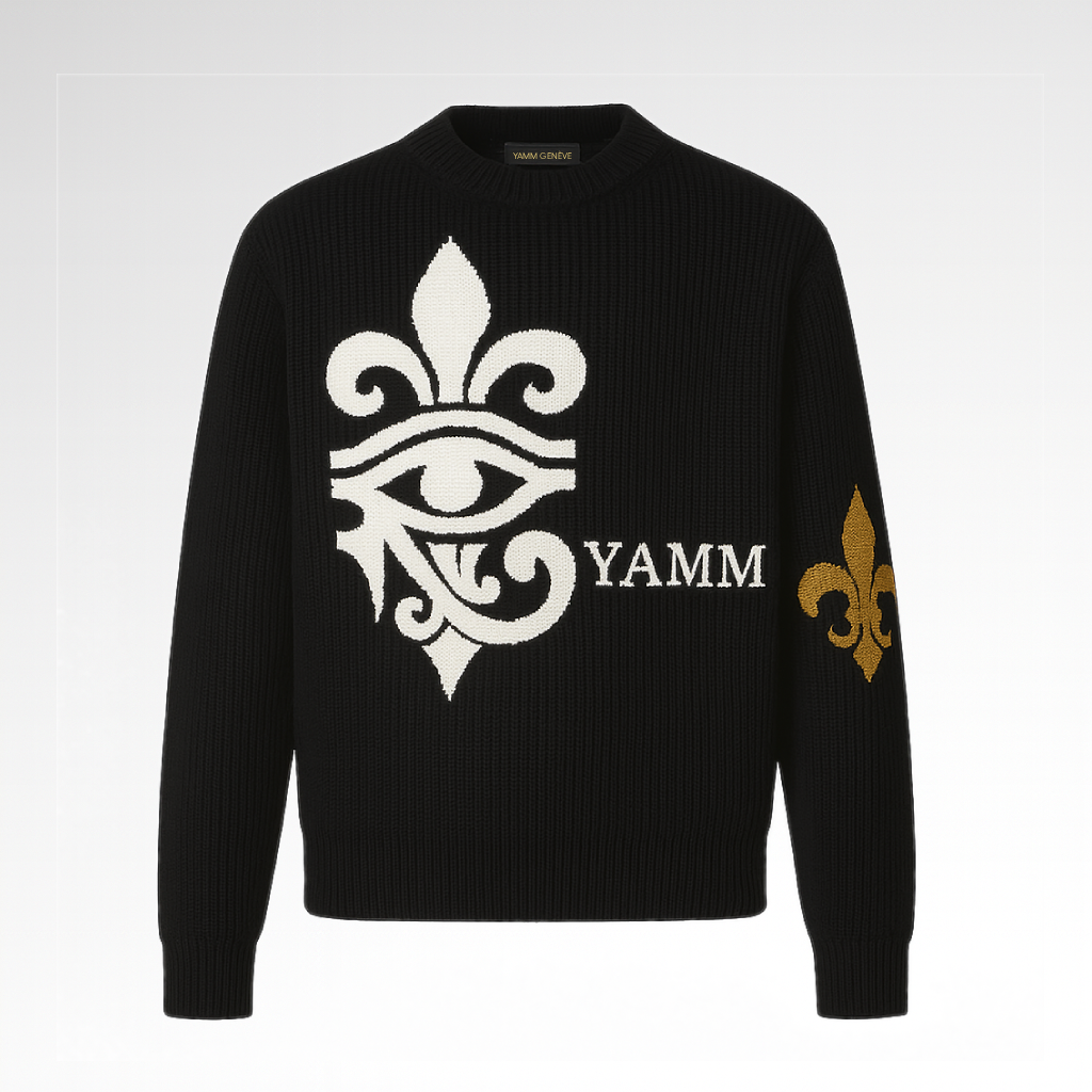 Pull YAMM Genève Mocha Noir et Blanc de face