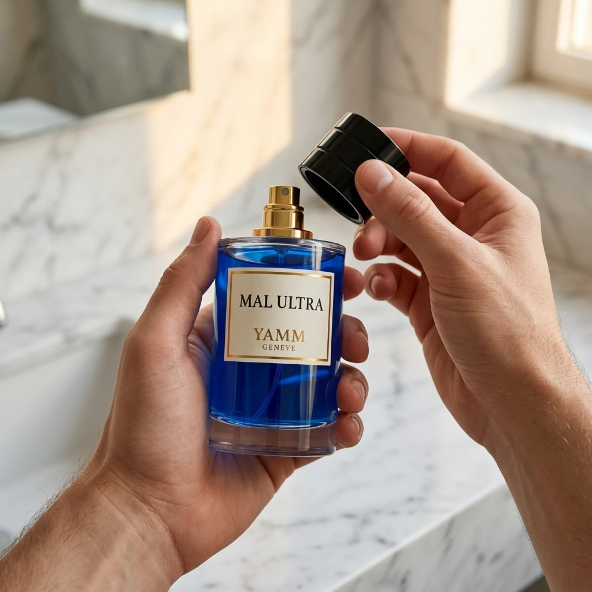 Mal Ultra extrait de parfum homme YAMM Genève inspiré de Ultra Mâle aux notes de tête Poire, Lavande, Menthe, Bergamote, Citron, cœur Cannelle, Sauge sclarée, Carvi et fond Gousse de vanille noire, Ambre, Patchouli, Cèdre visuel 05