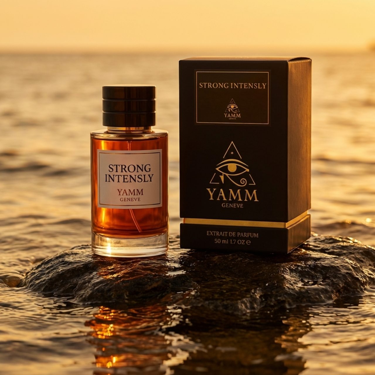 Strong Intensly extrait de parfum homme YAMM Genève inspiré de Stronger With You Intensely aux notes de tête Poivre rose, Genévrier, Violette, cœur Toffee, Cannelle, Lavande, Sauge et fond Vanille, Ambre, Fève de tonka, Daim visuel 04