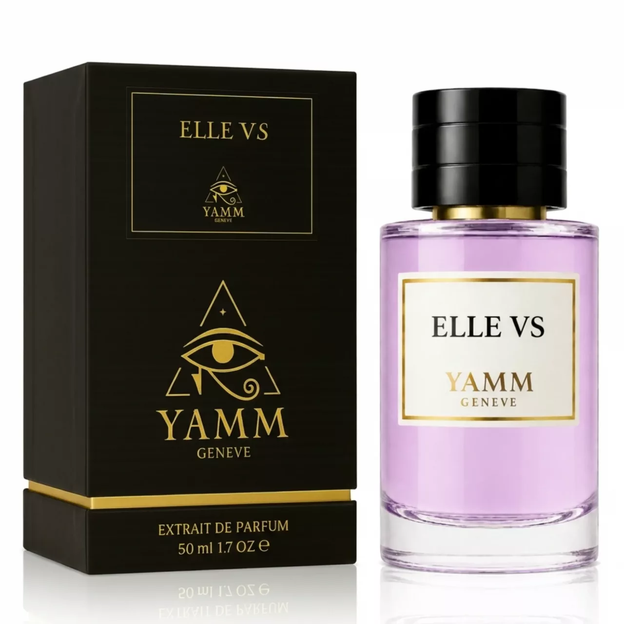 Elle Vs extrait de parfum femme YAMM Genève inspiré de Elves aux notes de tête Pêche, Cassis, Gingembre, Cannelle, cœur Lait de coco, Rose de Bulgarie, Rose, Muguet, Violette et fond Ambroxan, Patchouli visuel 03