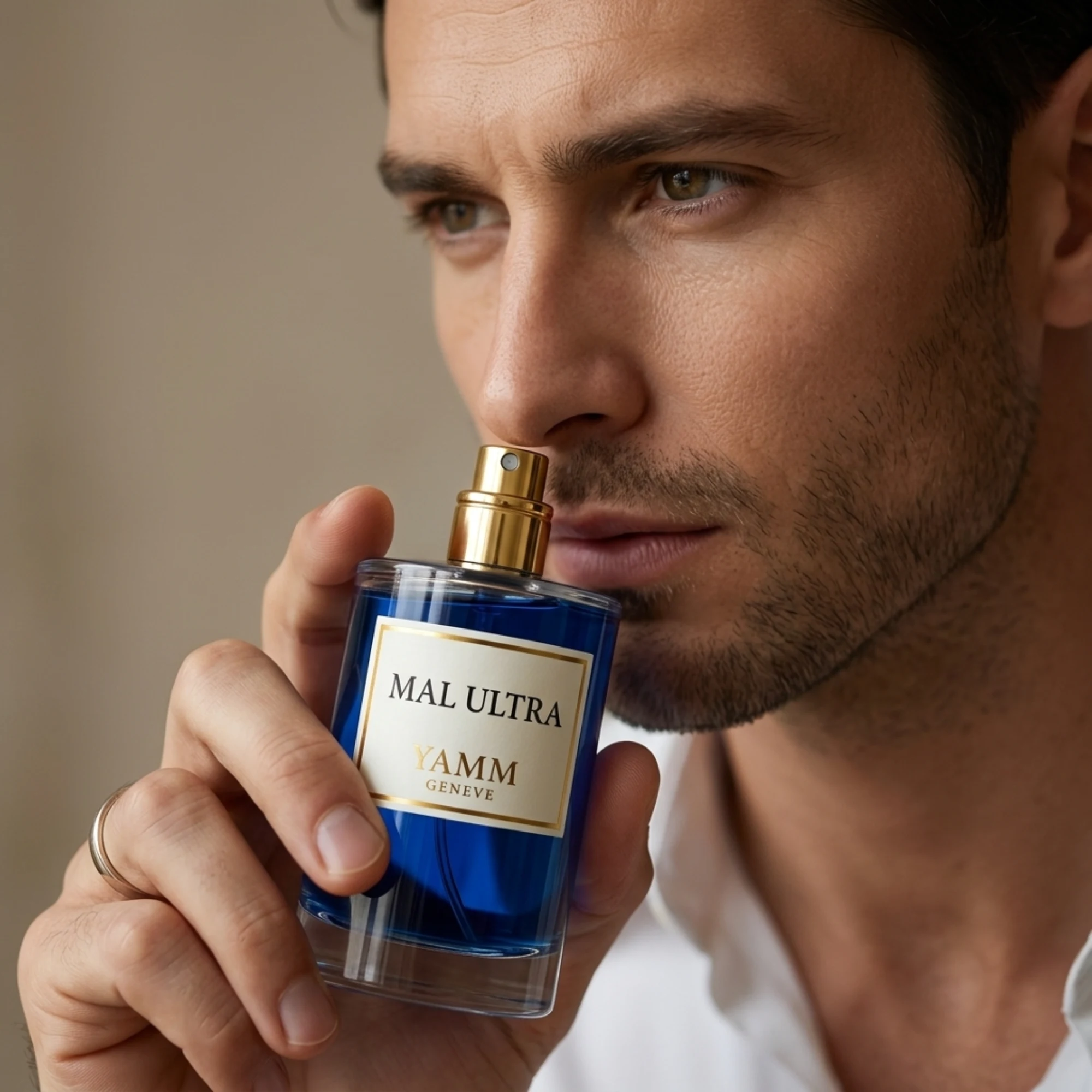 Mal Ultra extrait de parfum homme YAMM Genève inspiré de Ultra Mâle aux notes de tête Poire, Lavande, Menthe, Bergamote, Citron, cœur Cannelle, Sauge sclarée, Carvi et fond Gousse de vanille noire, Ambre, Patchouli, Cèdre visuel 07