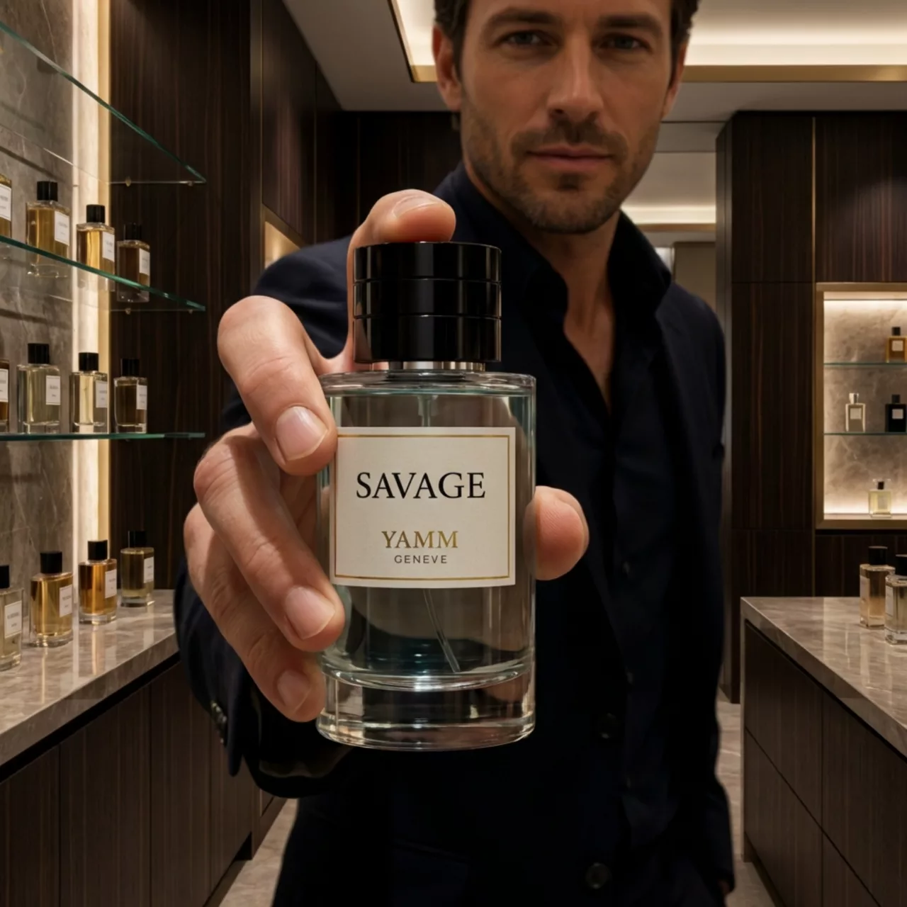 Savage extrait de parfum homme YAMM Genève inspiré de Sauvage aux notes de tête Bergamote de Calabre, Poivre, cœur Poivre du Sichuan, Lavande, Poivre rose, Vétiver, Patchouli, Géranium, Élémi et fond Ambroxan, Cèdre, Ciste visuel 05