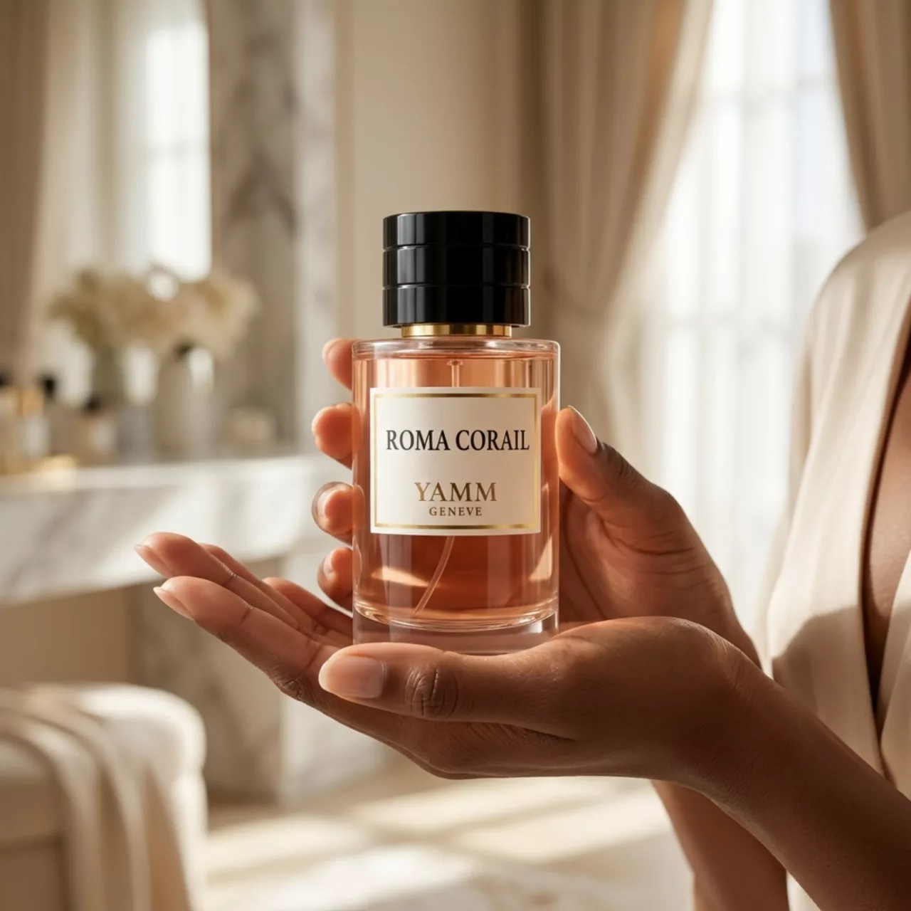 Roma Corail extrait de parfum mixte YAMM Genève inspiré de Coral Fantasy aux notes de tête Pomme rouge, Cardamome, Bergamote de Calabre, cœur Lavande, Géranium bourbon, Sauge sclarée et fond Feuille de tabac, Patchouli, Vétiver d’Haïti visuel 04
