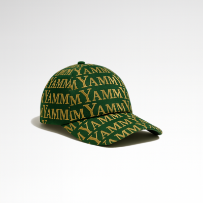 Casquette Mech Vert/Or vue de 3/4