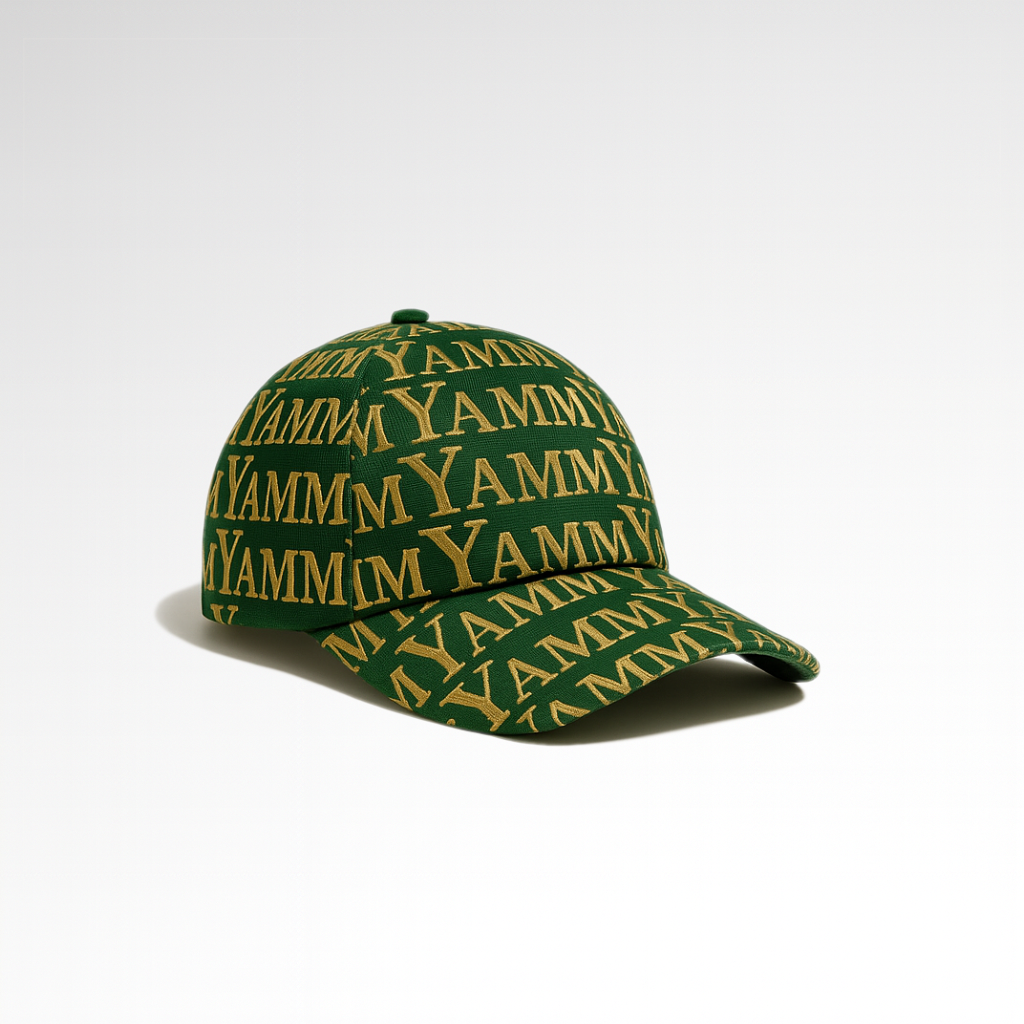 Casquette Mech Vert/Or vue de 3/4