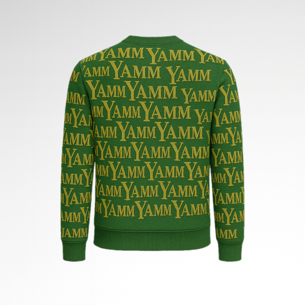 Pull Vert et OR YAMM Genève - Yammologie vue de dos