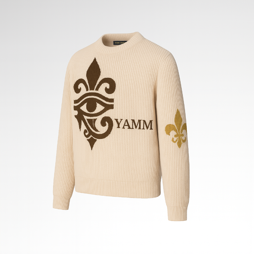 Pull YAMM Genève en laine Mocha de face