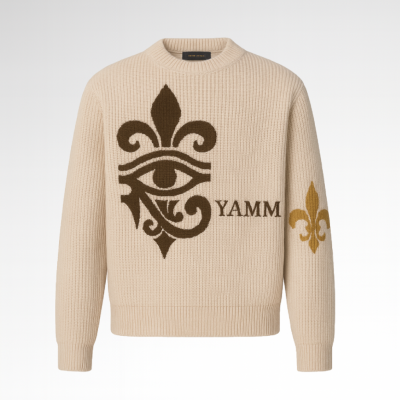 Pull YAMM Genève en laine Mocha de face