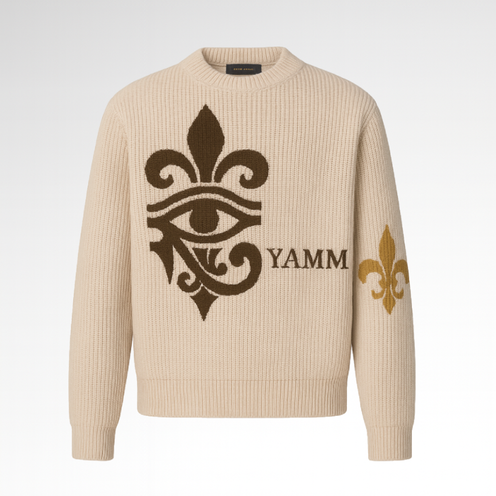 Pull YAMM Genève en laine Mocha de face