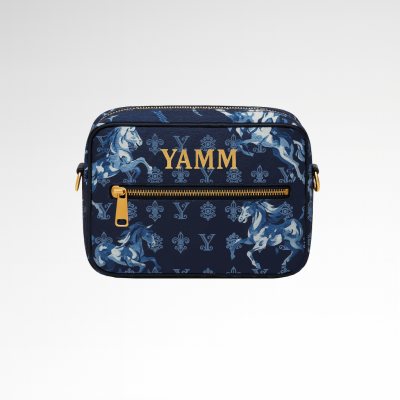 Sacoche YAMM Genève Cavalier Bleue de face