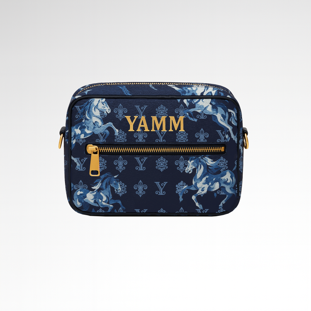 Sacoche YAMM Genève Cavalier Bleue de face